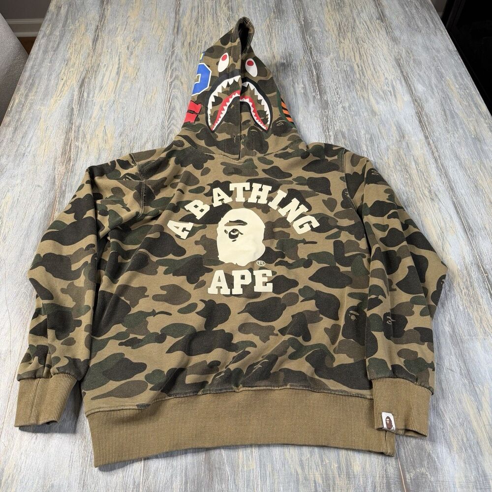 Bape a Bathing Ape Camo Shark Hoodie